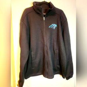 Carolina Panthers Team Apparel Mens Coat Black Football NFL Fleece Lined XXL